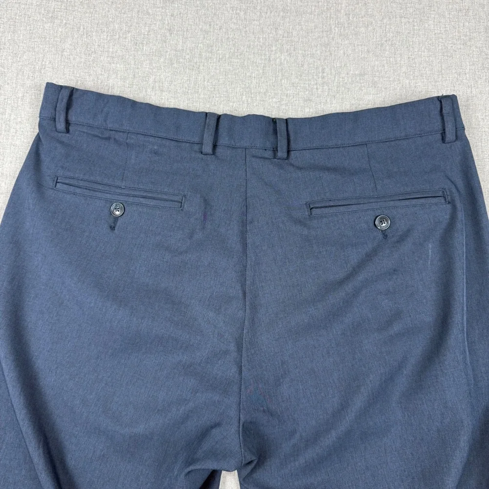 Greg Norman Mens Blue Shark Golf Pants 36x30 Performance Stretch Flat Front